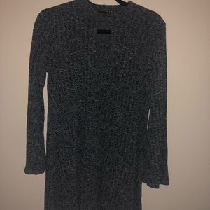 Grey key hole sweater dress